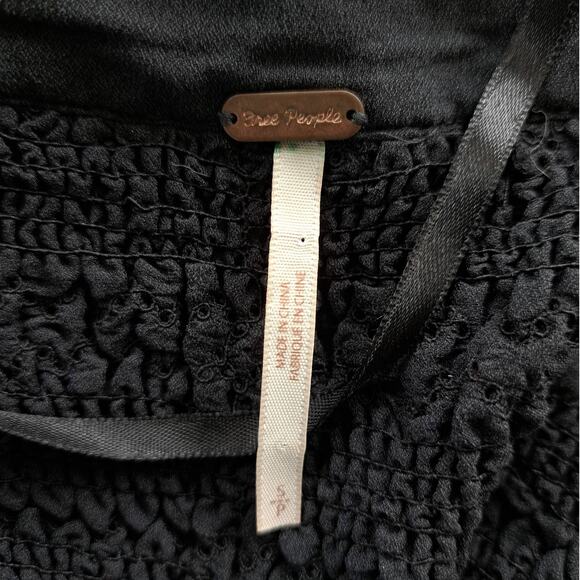 Free People Womens Ruffle Me Up Tank Top Black Sie Small Boho Chic - Picture 7 of 11